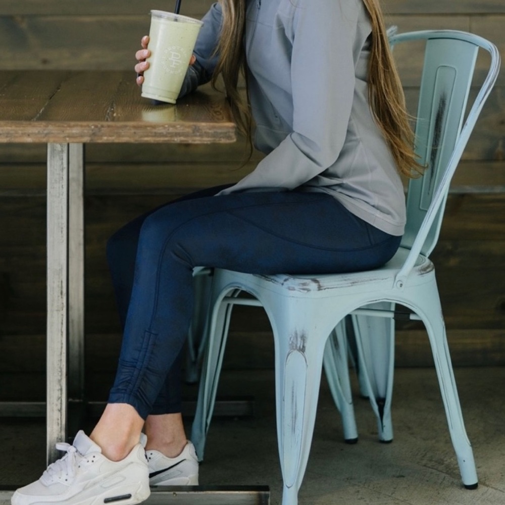 Zyia distressed blue ankle cinch hi-rise
